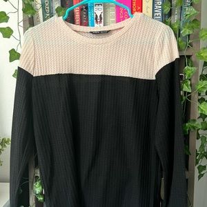 SHEIN creme & black textured sweater